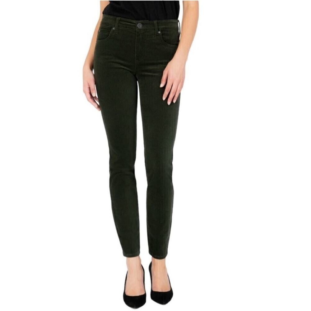 Kut from the Kloth New Diana Skinny Jean Corduroy Dark Green Women’s Size 2